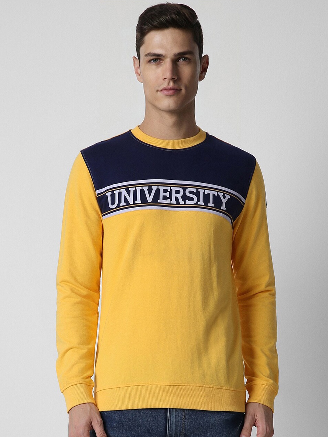 

PETER ENGLAND UNIVERSITY Colourblocked Pullover, Yellow
