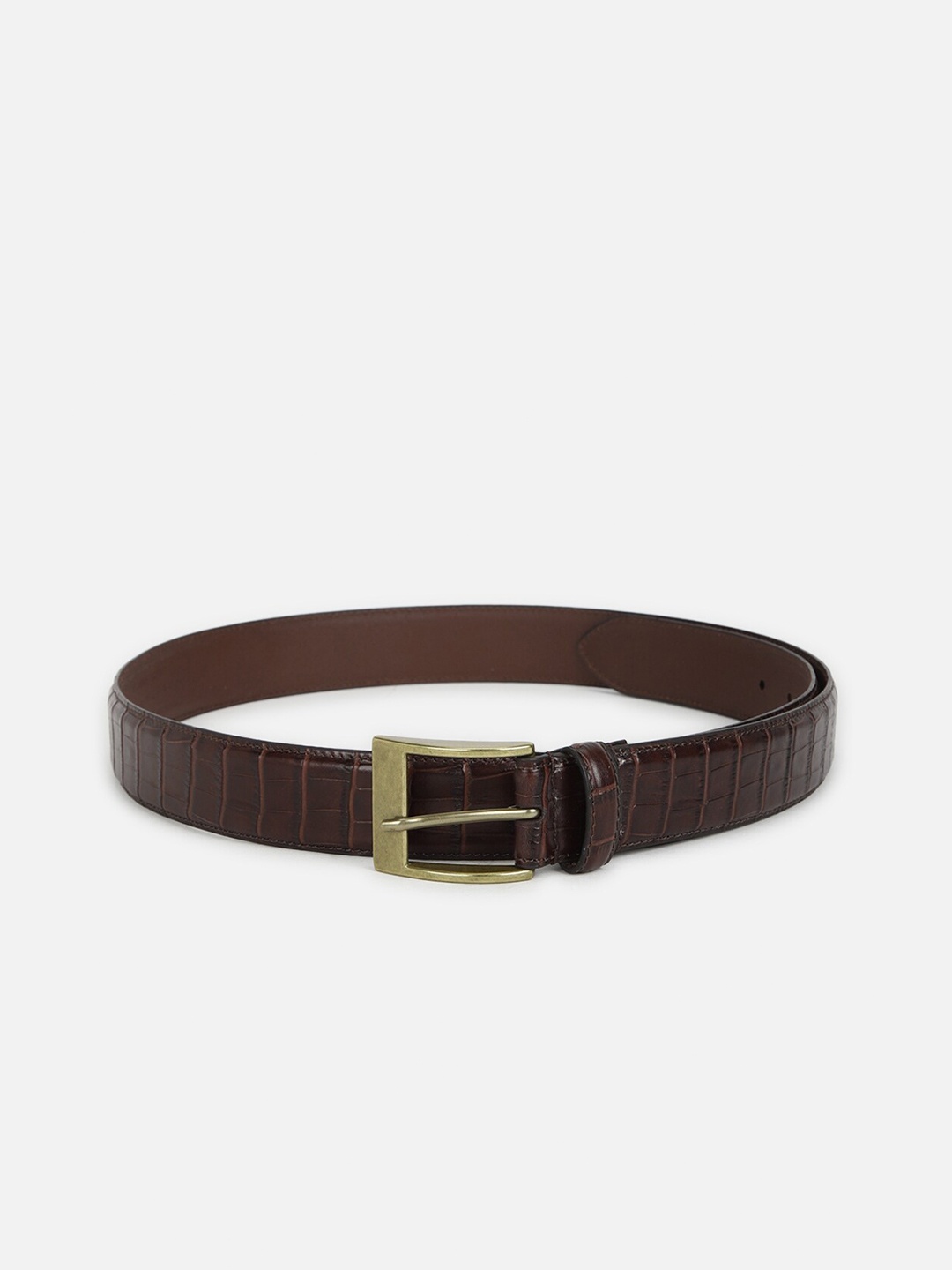 

Allen Solly Men Textured Leather Belt, Brown