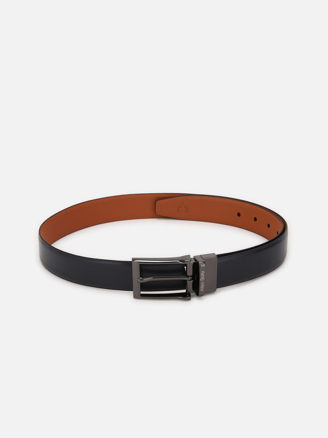 

Allen Solly Men Textured Leather Formal Belt, Navy blue