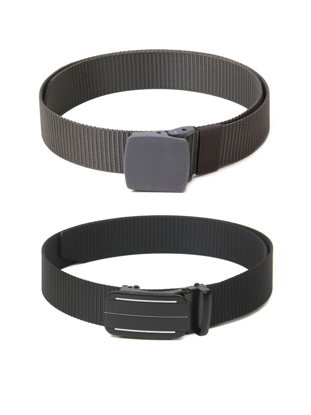 

Calvadoss Women Set Of 2 Textured Belt, Grey