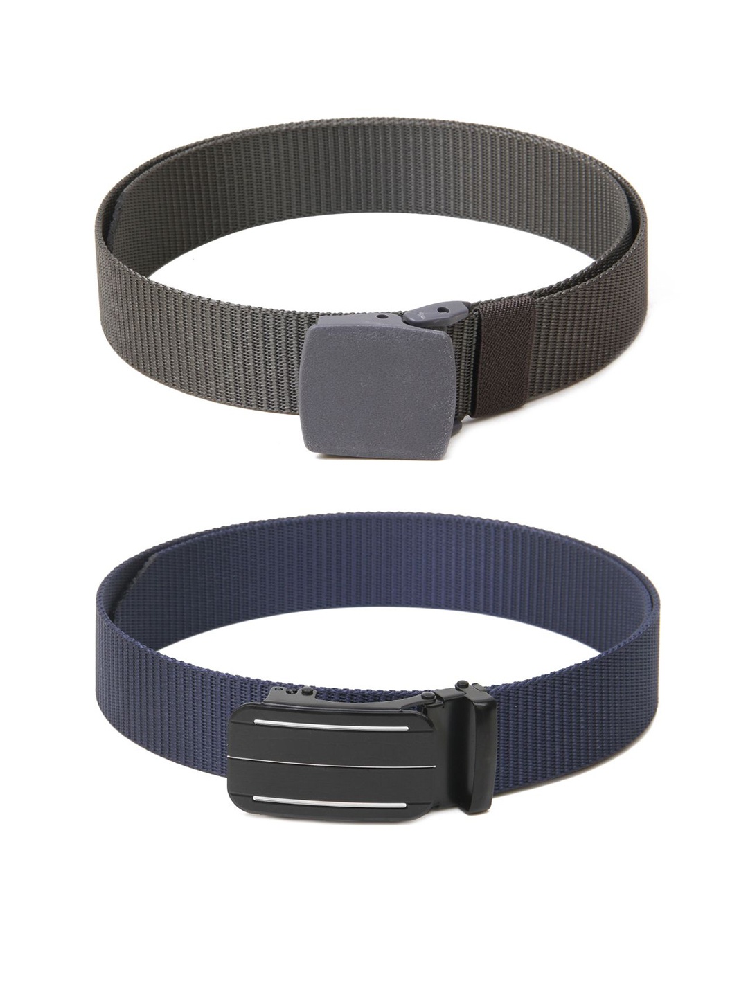 

Calvadoss Women Set Of 2 Textured Belts, Grey