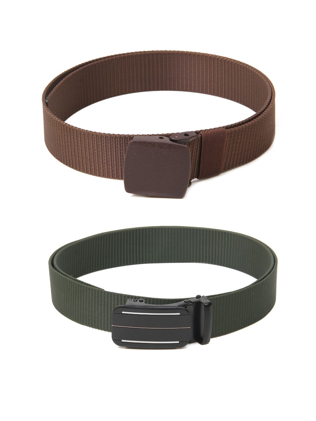 

Calvadoss Women Set Of 2 Textured Belts, Brown