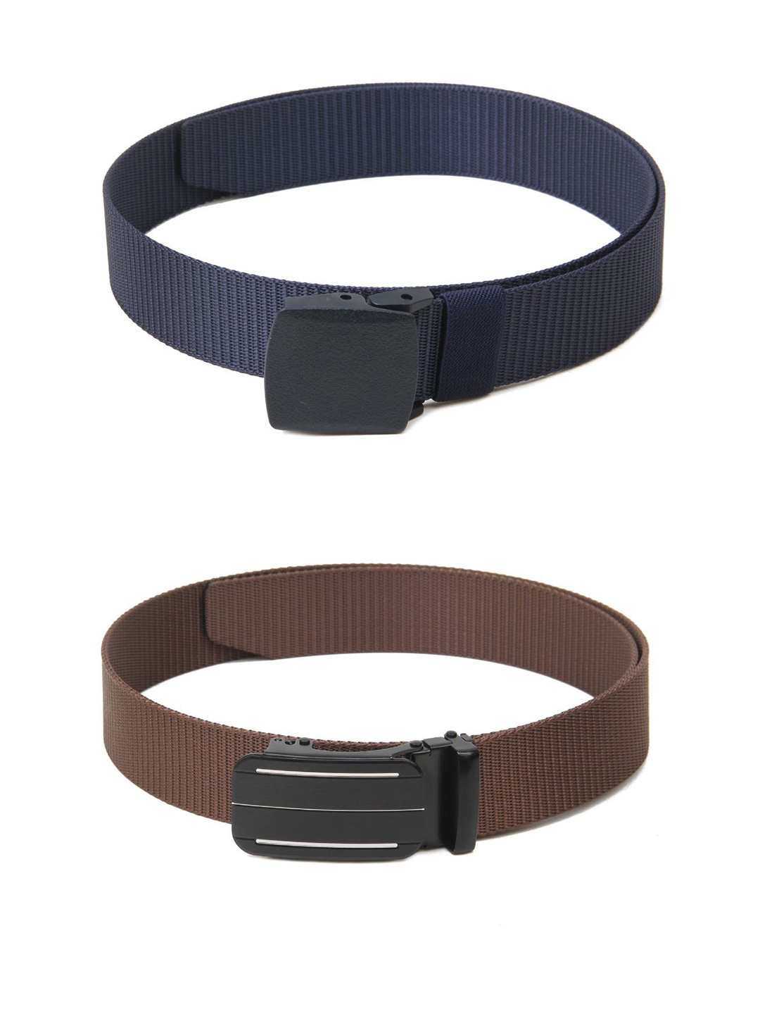

Calvadoss Women Set Of 2 Textured Wide Belt, Navy blue