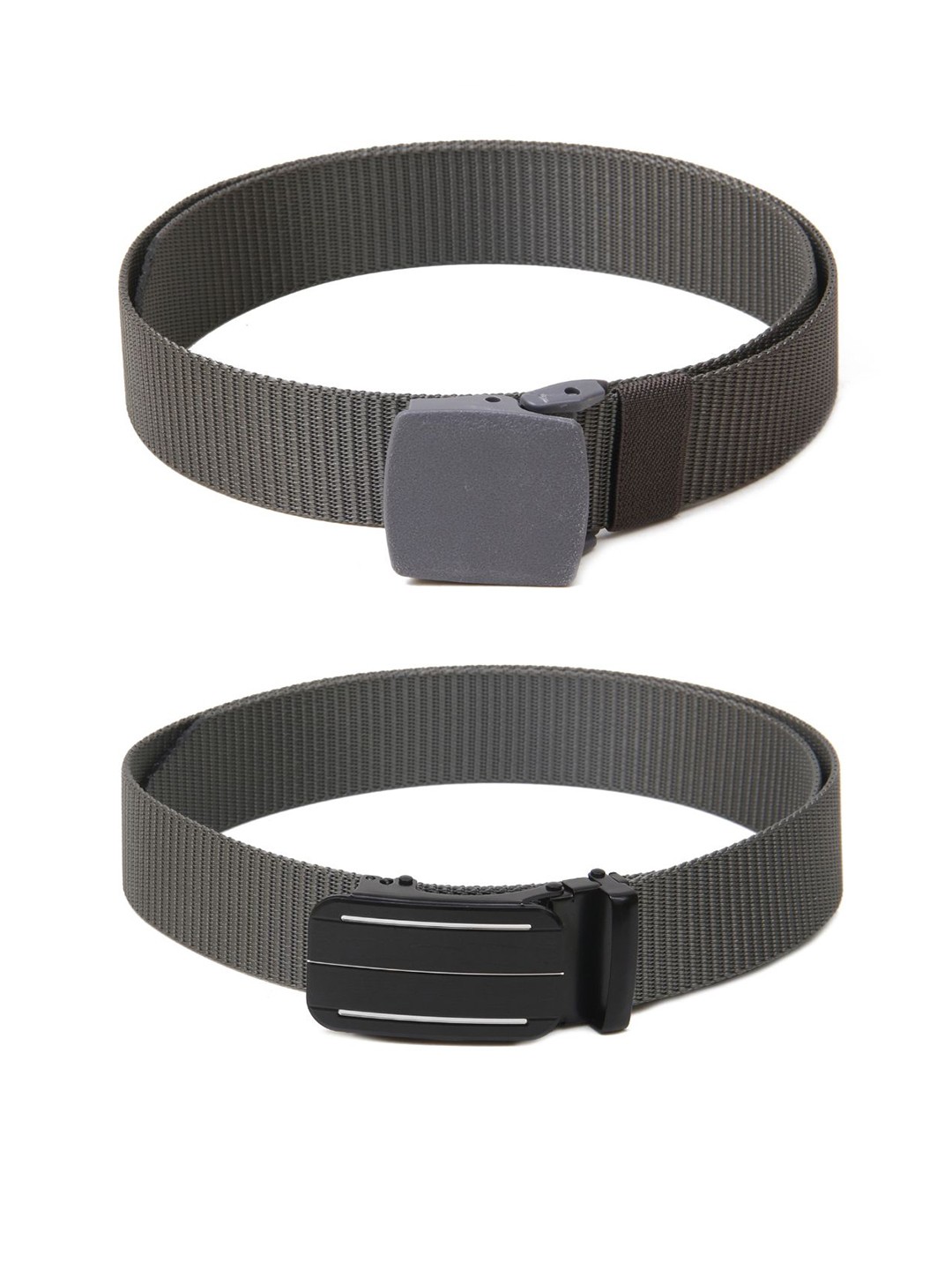 

Calvadoss Women Set Of 2 Textured Canvas Belts, Grey