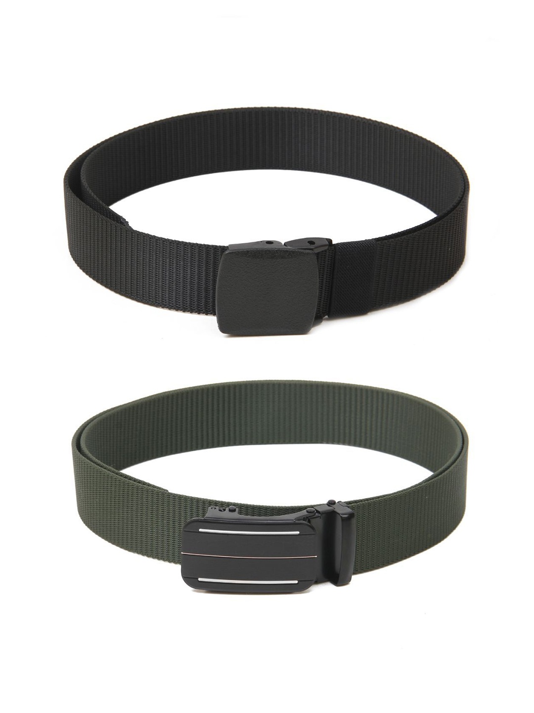 

Calvadoss Women Set Of 2 Textured Belt, Black