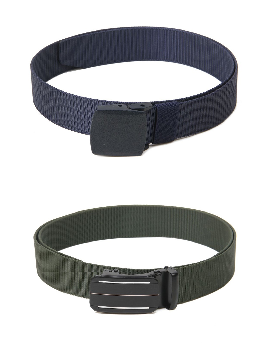 

Calvadoss Women Set Of 2 Textured Wide Belt, Navy blue