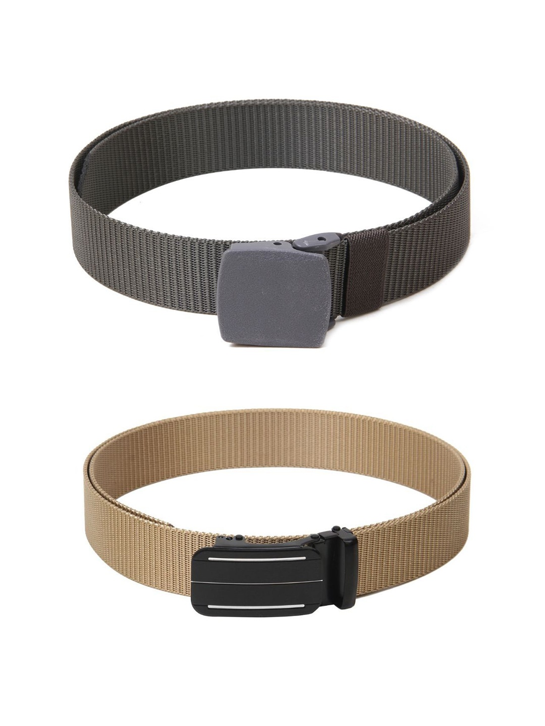 

Calvadoss Women Set Of 2 Textured Belts, Grey