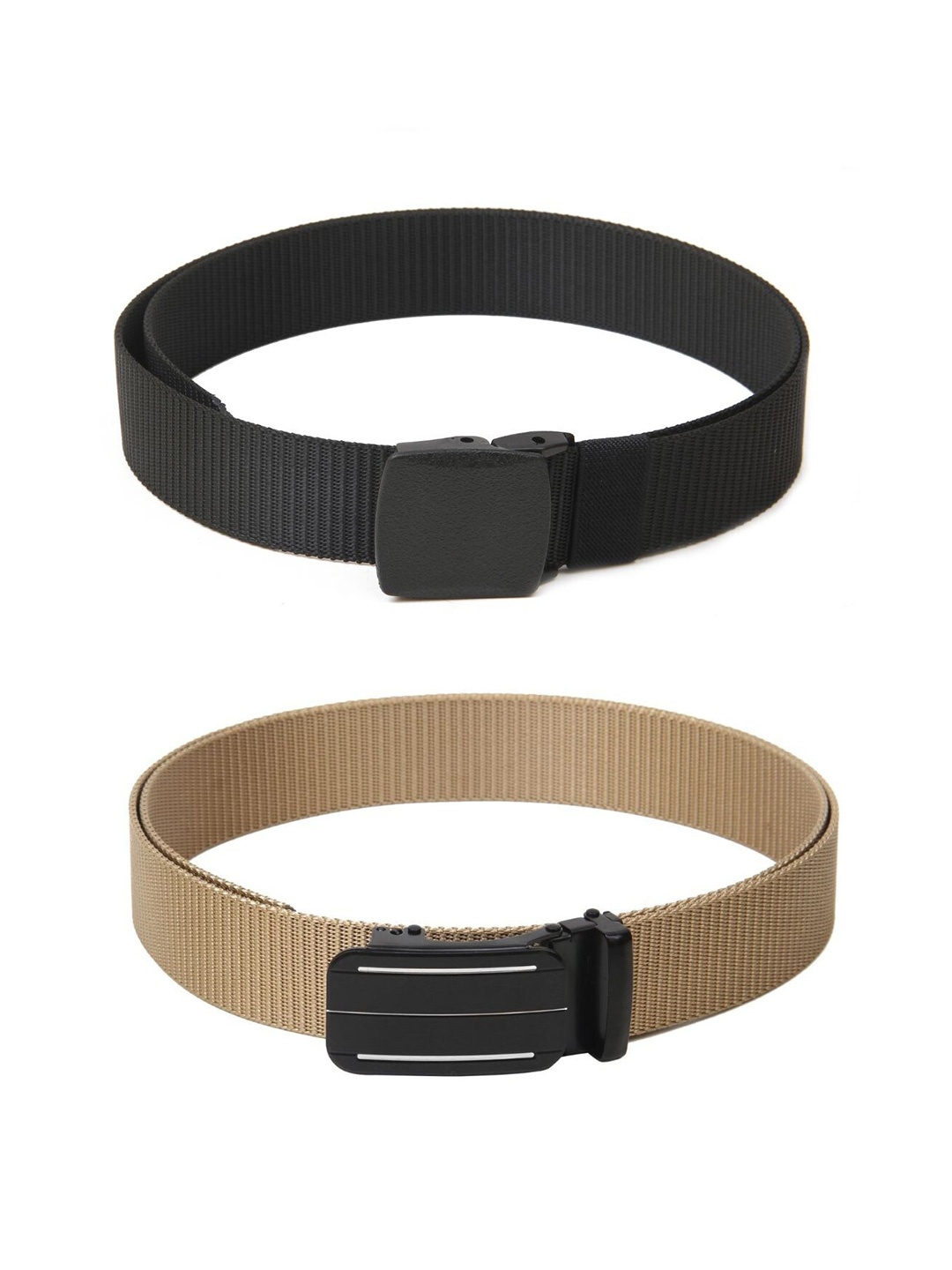 

Calvadoss Women Set of 2 Textured Belts, Black