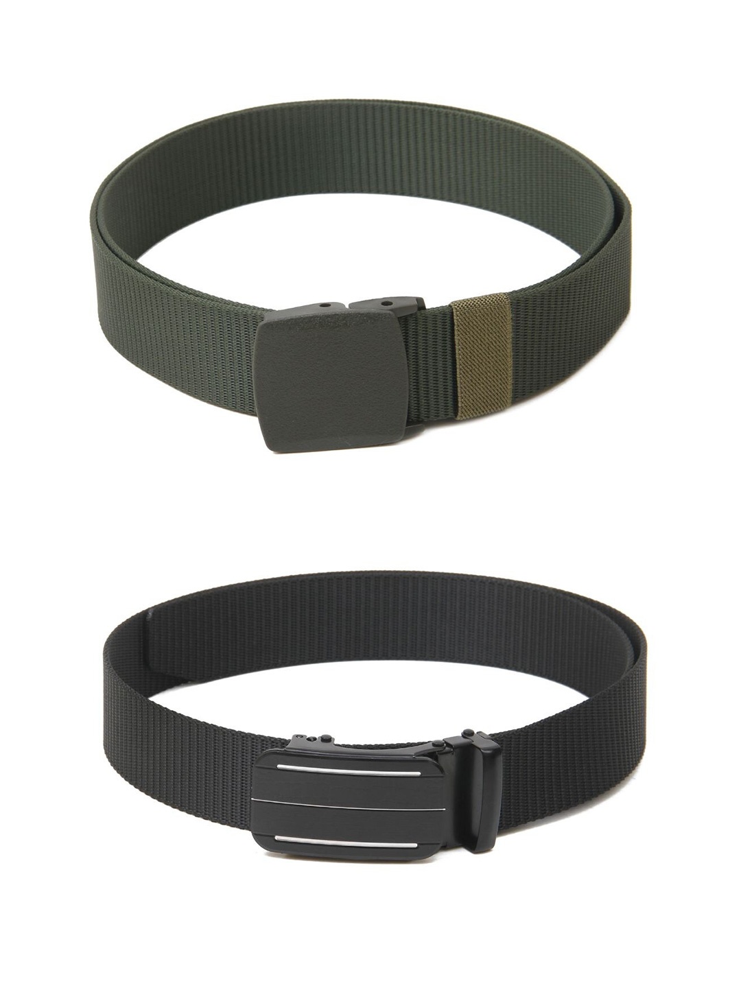 

Calvadoss Women Set of 2 Textured Belts, Green