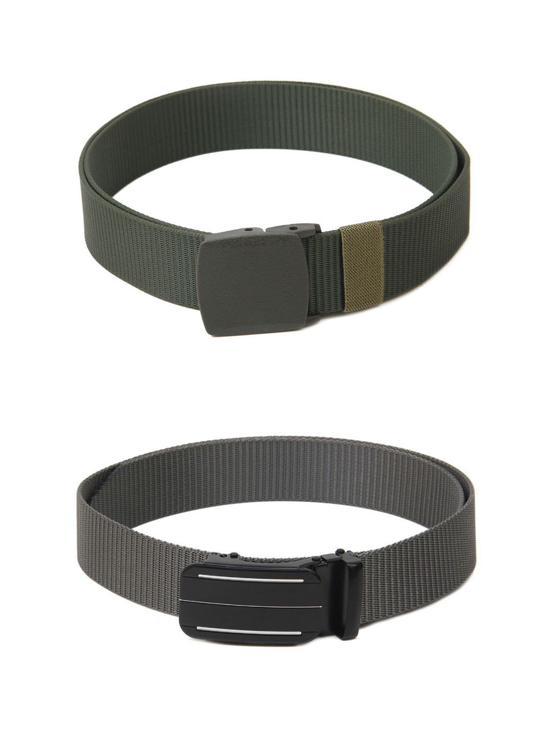 

Calvadoss Women Set Of 2 Textured Canvas Belt, Green