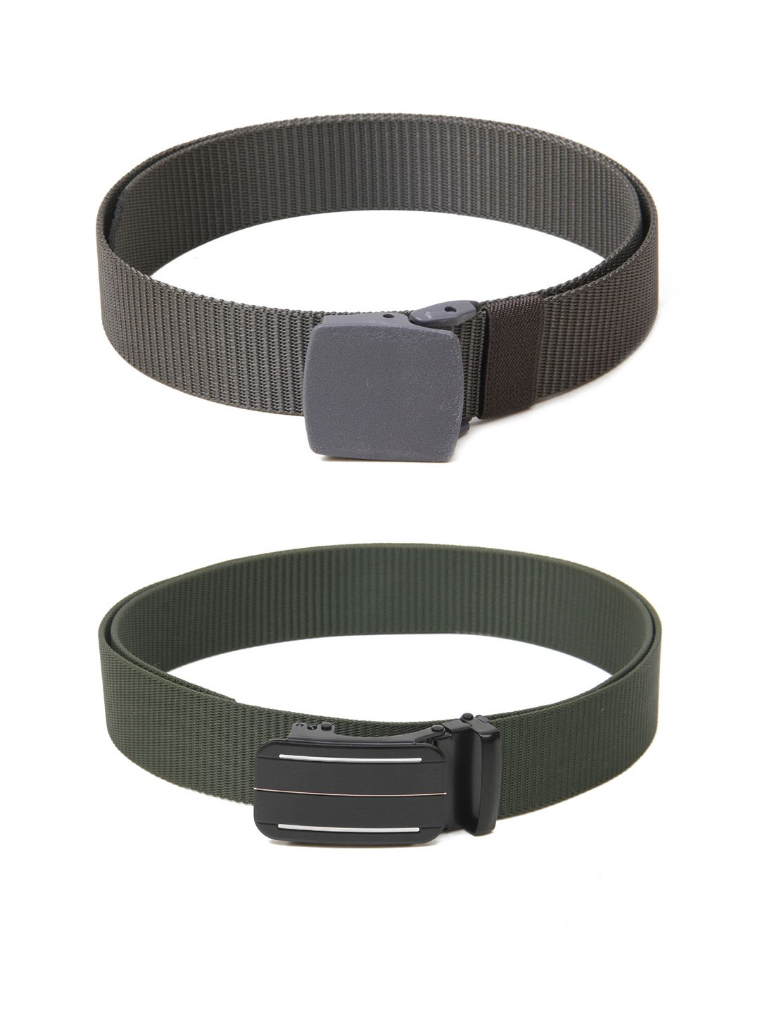 

Calvadoss Women Set of 2 Textured Belts, Grey