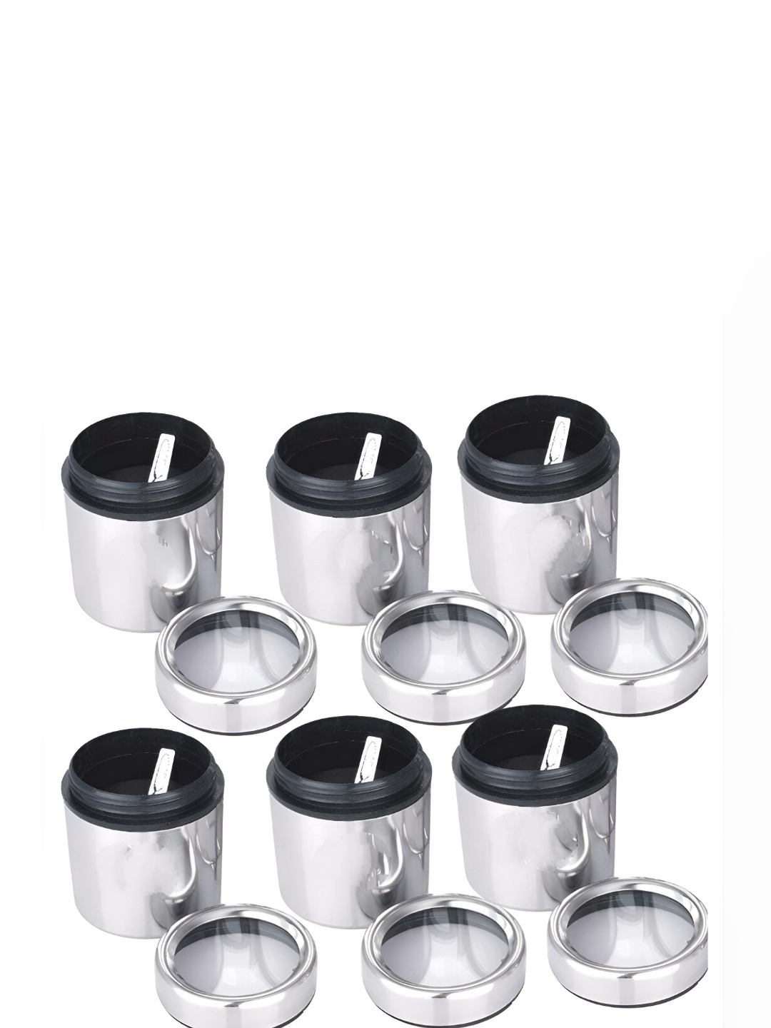 

ATROCK Silver Toned 6 Pieces Grocery Container 175 ml Each
