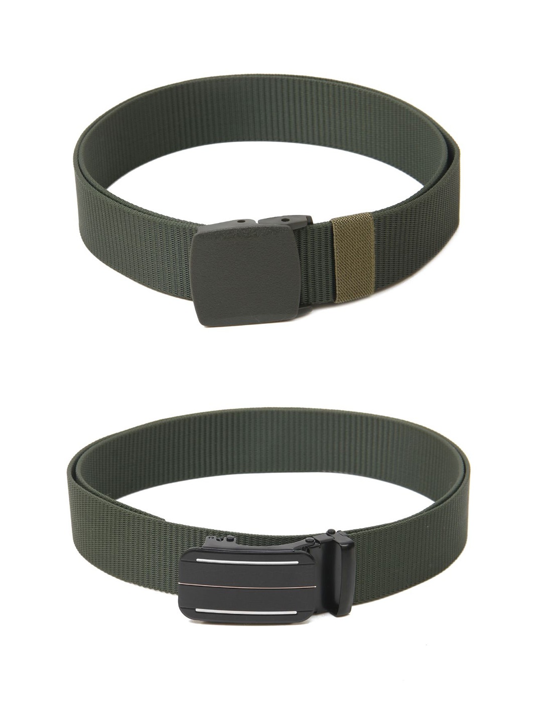 

Calvadoss Boys Set Of 2 Textured Belts, Green