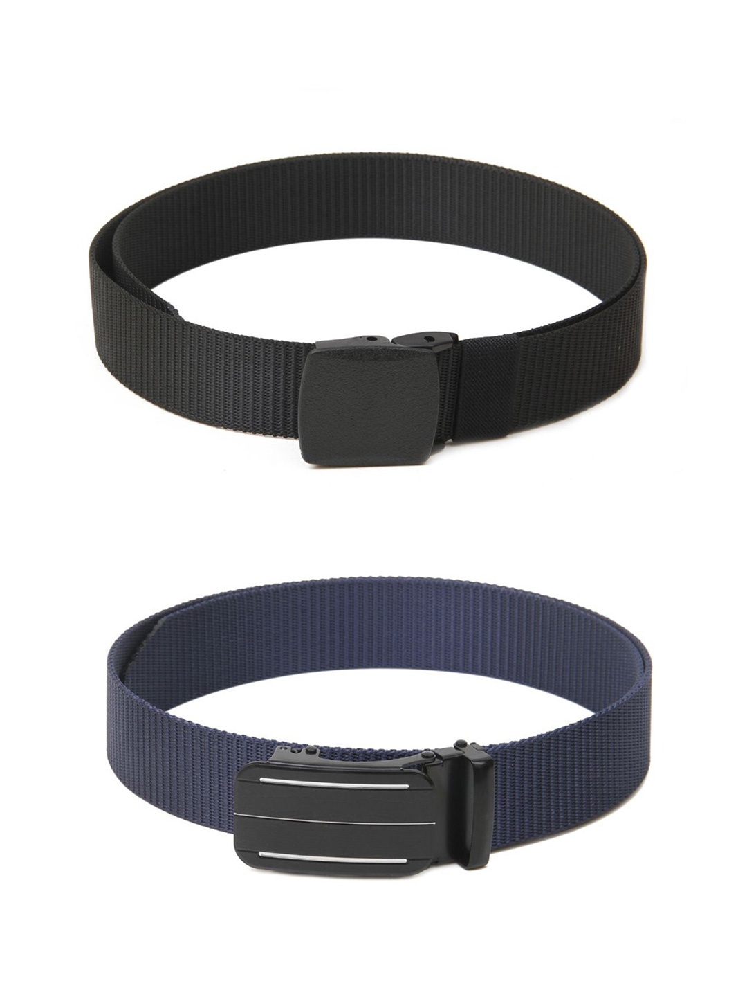 

Calvadoss Boys Set Of 2 Textured Belts, Black