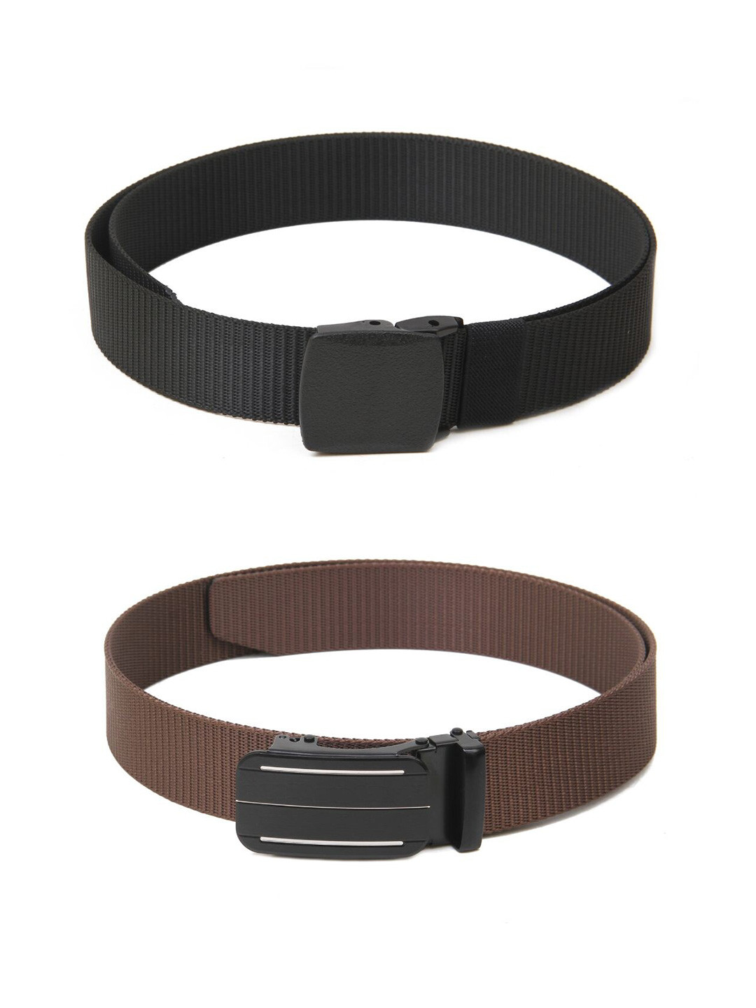 

Calvadoss Boys Set Of 2 Textured Belts, Black