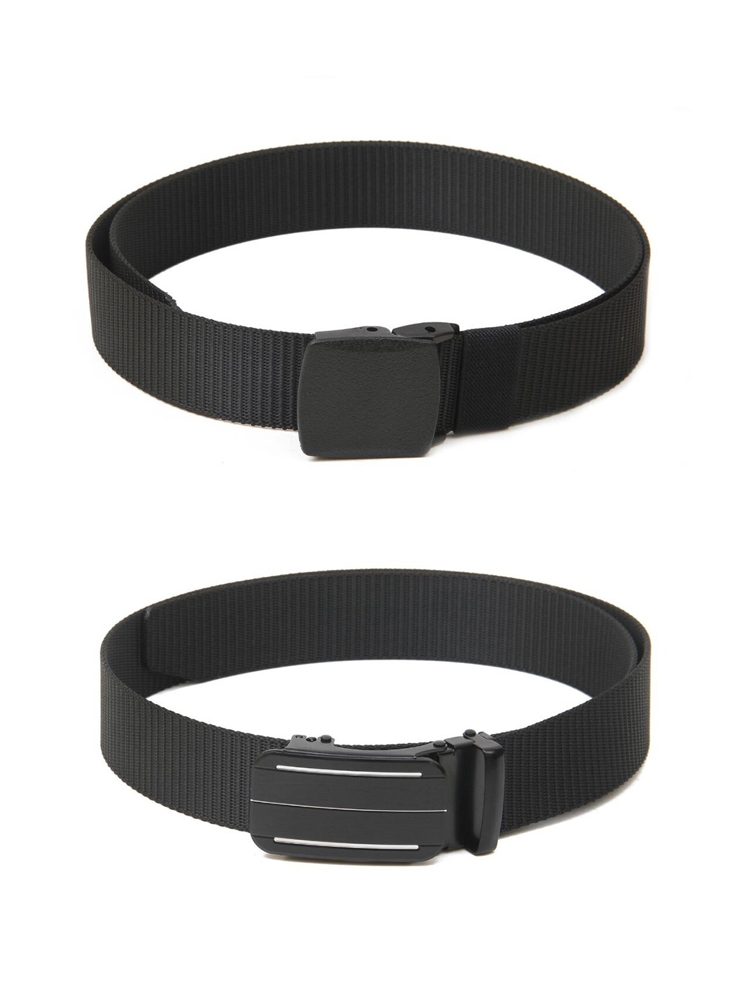 

Calvadoss Boys Set Of 2 Textured Belts, Black