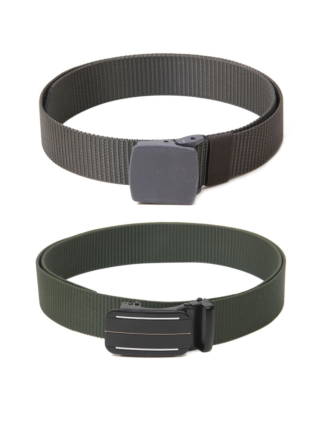 

Calvadoss Boys Set Of 2 Textured Belts, Grey