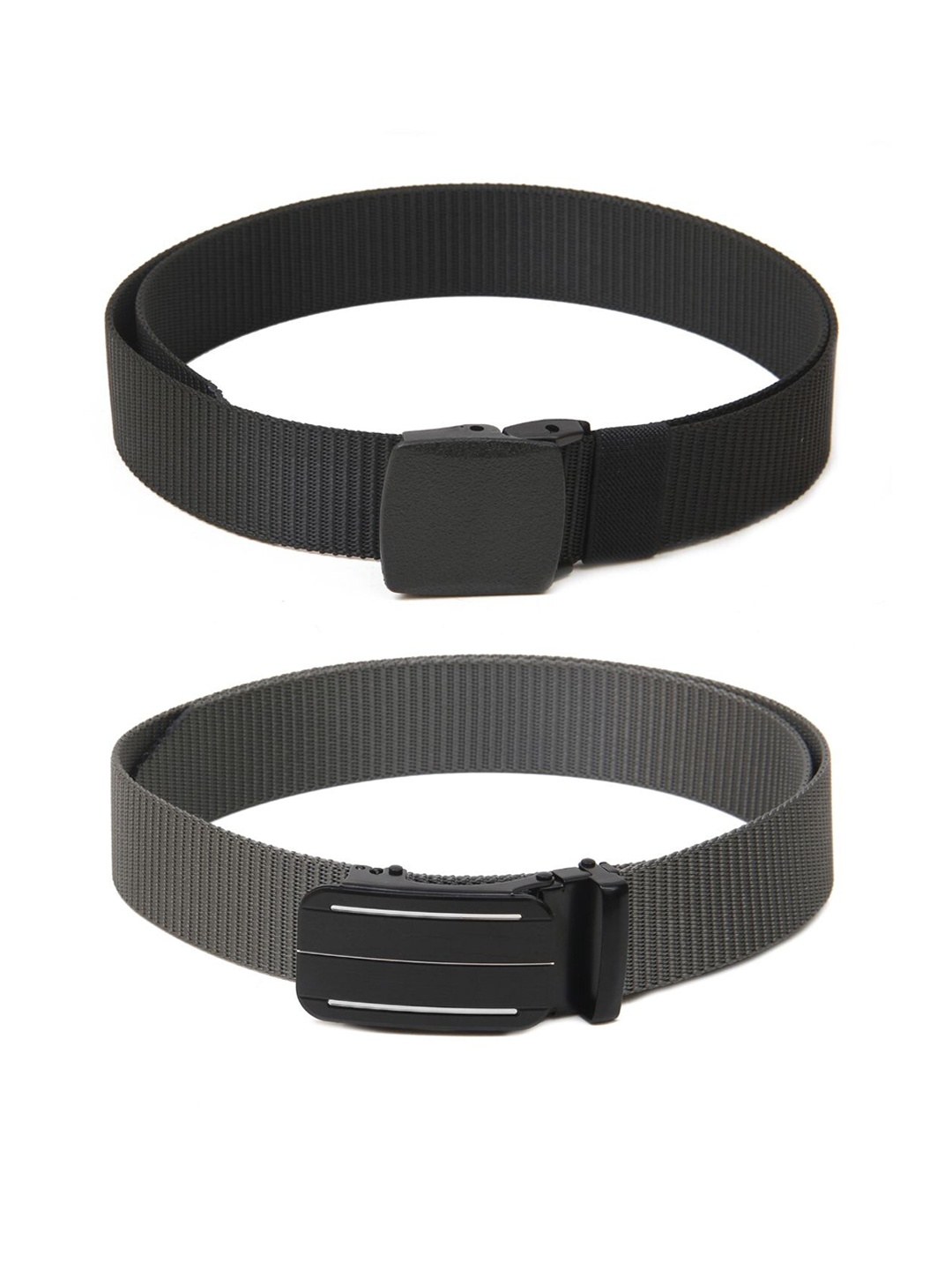 

Calvadoss Boys Set Of 2 Textured Canvas Belt, Black