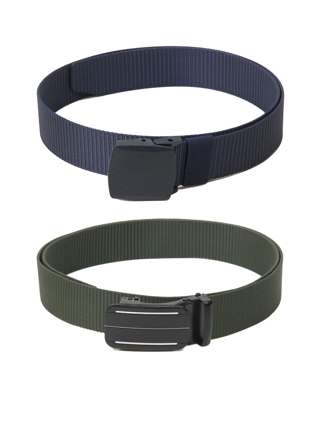 

Calvadoss Boys Set Of 2 Textured Belts, Navy blue