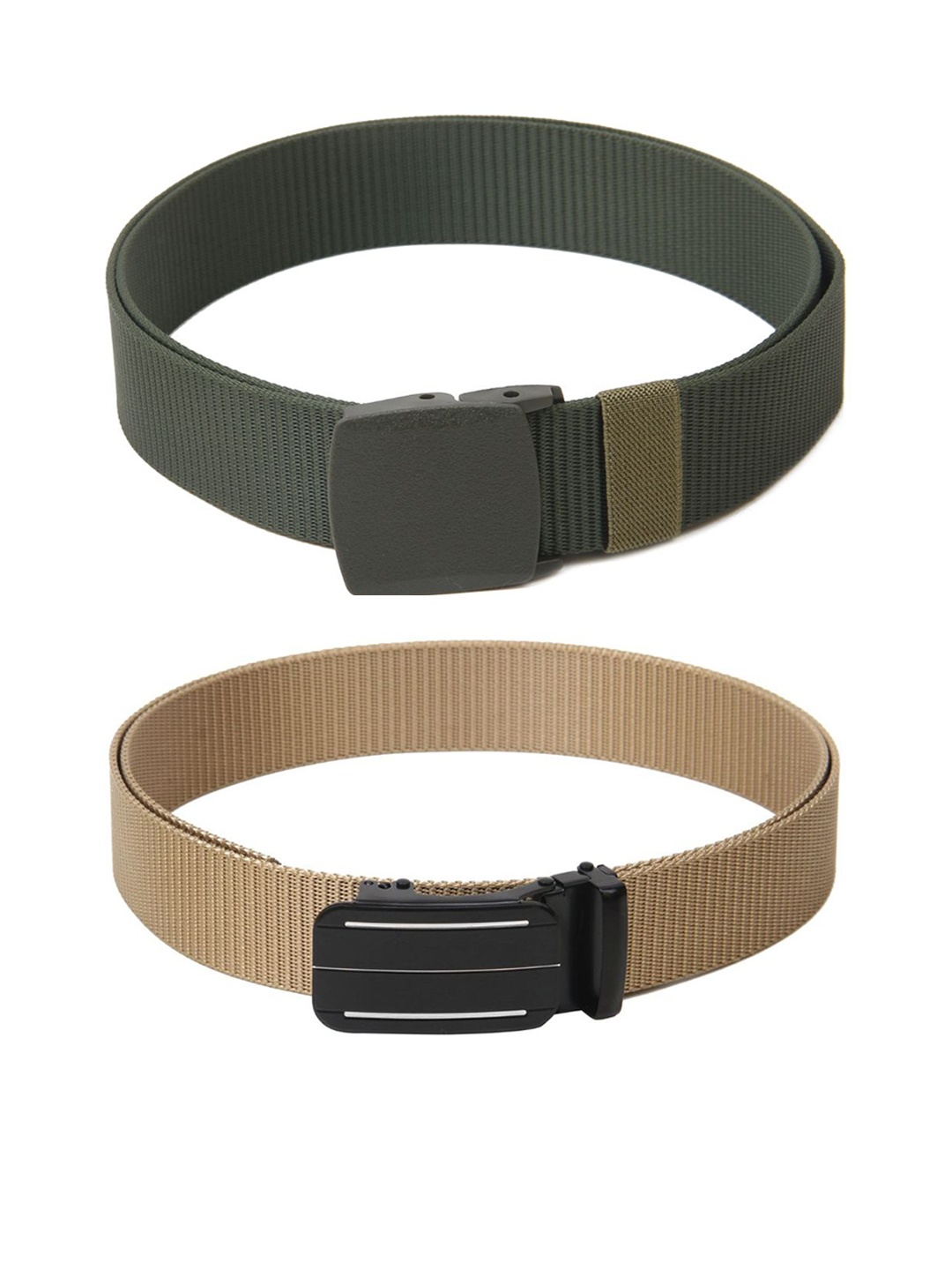 

Calvadoss Boys Set Of 2 Textured Belts, Green