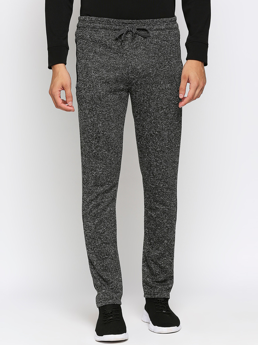 

Black Panther Men Textured Mid Rise Dry Fit & Acti Fit Track Pants, Grey