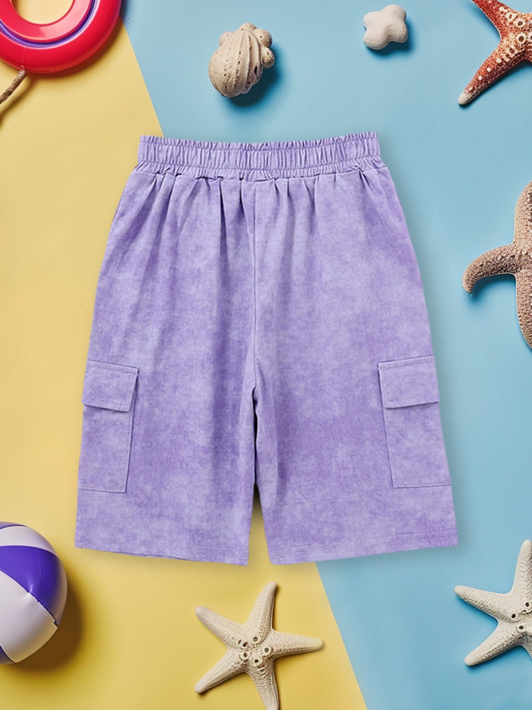 

INCLUD Girls Tie & Dye Dyed Cargo Shorts, Purple