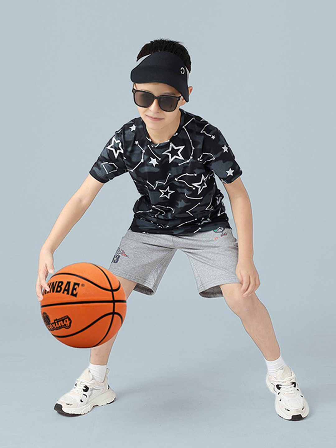 

INCLUD Boys Mid Rise Sports Shorts, Grey