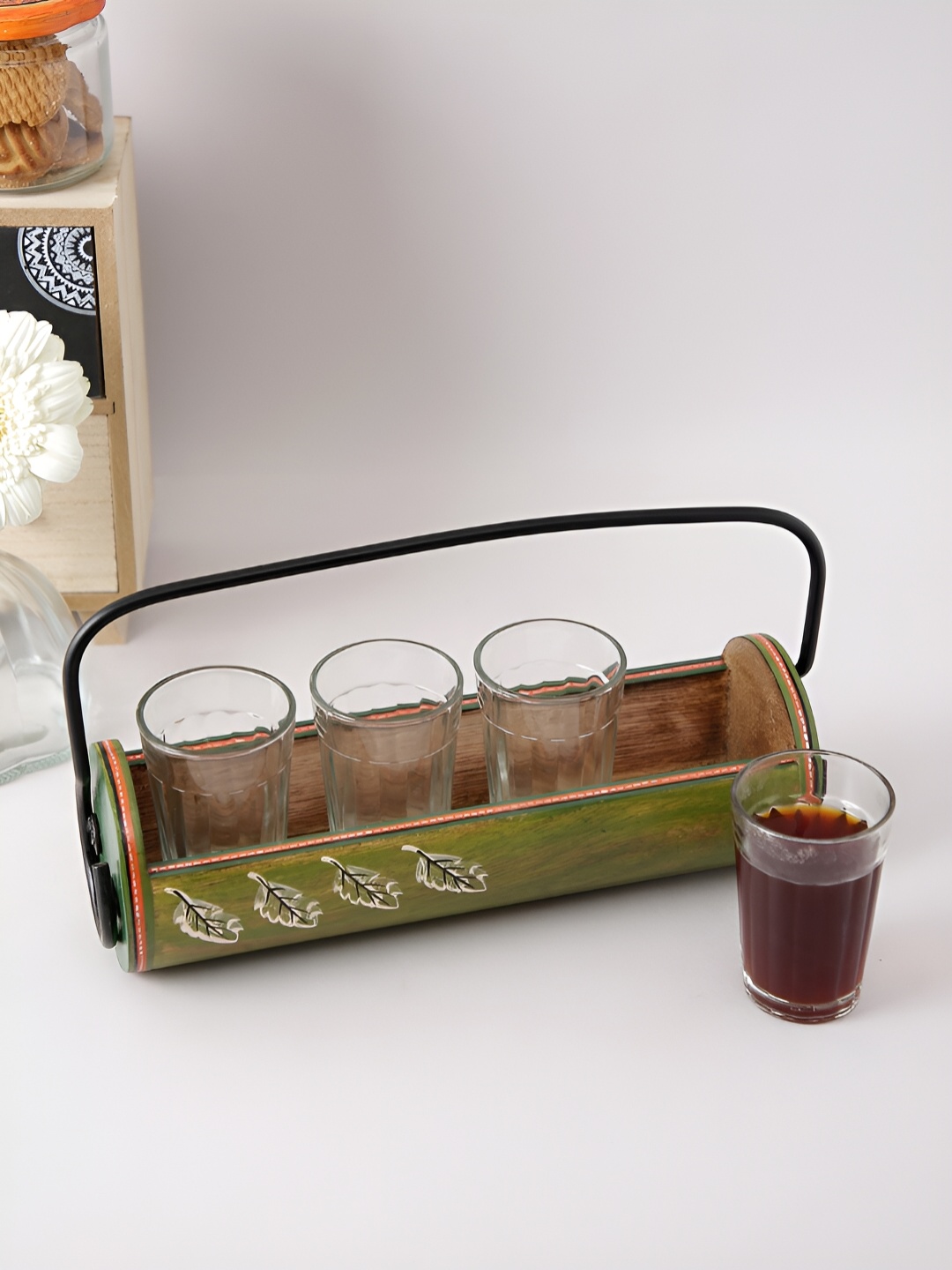 

Aura Transparent & Green Textured Wood Transparent Cups Set of Cups and Mugs