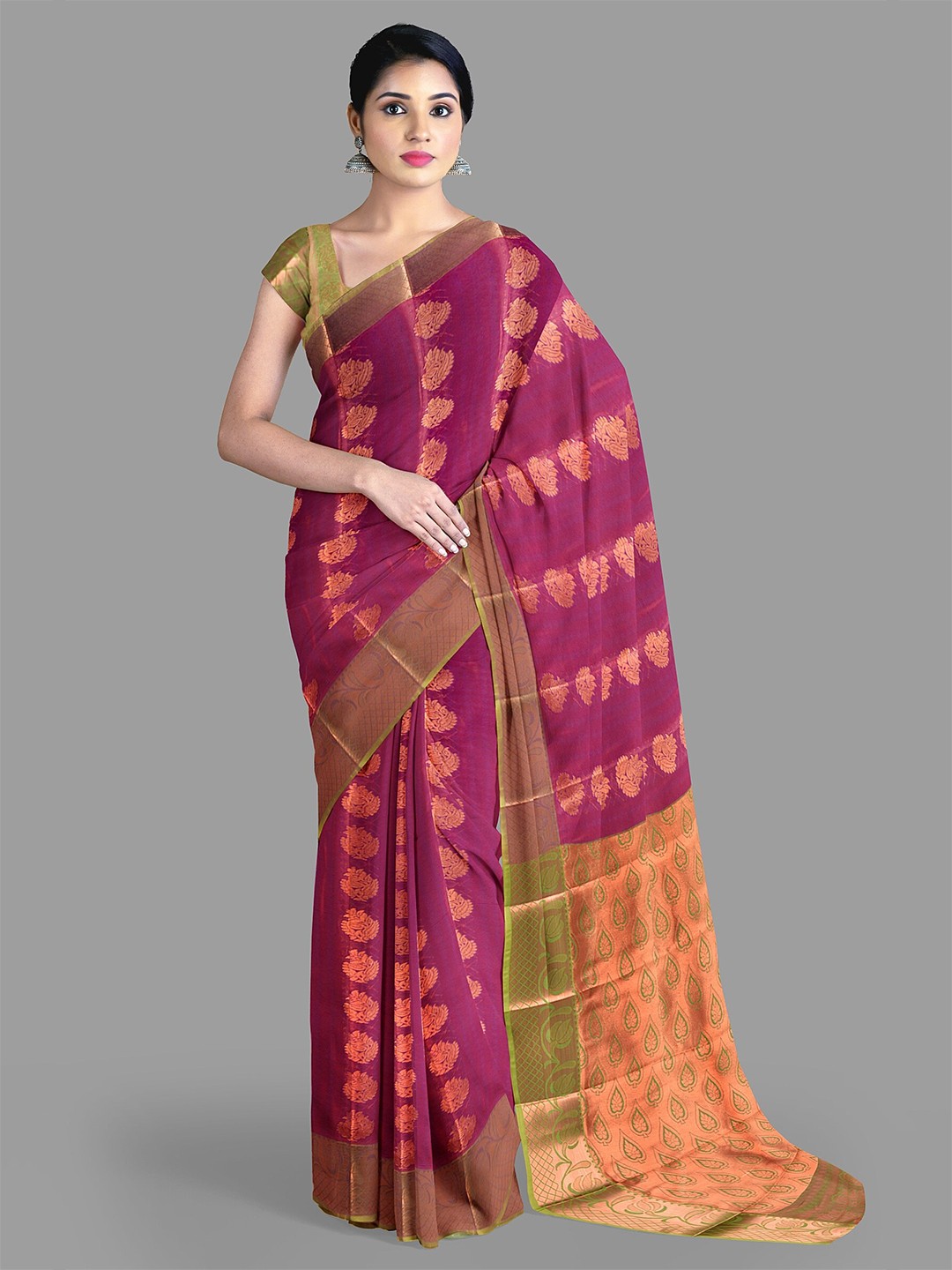 

The Chennai Silks Woven Design Zari Art Silk Kanjeevaram Saree, Maroon
