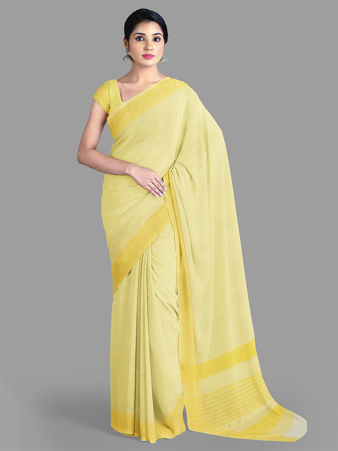 

The Chennai Silks Pure Cotton Saree With Blouse Piece, Yellow