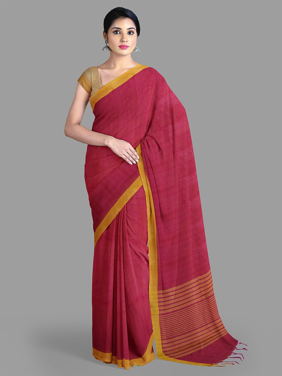 

The Chennai Silks Zari Pure Cotton Saree, Magenta