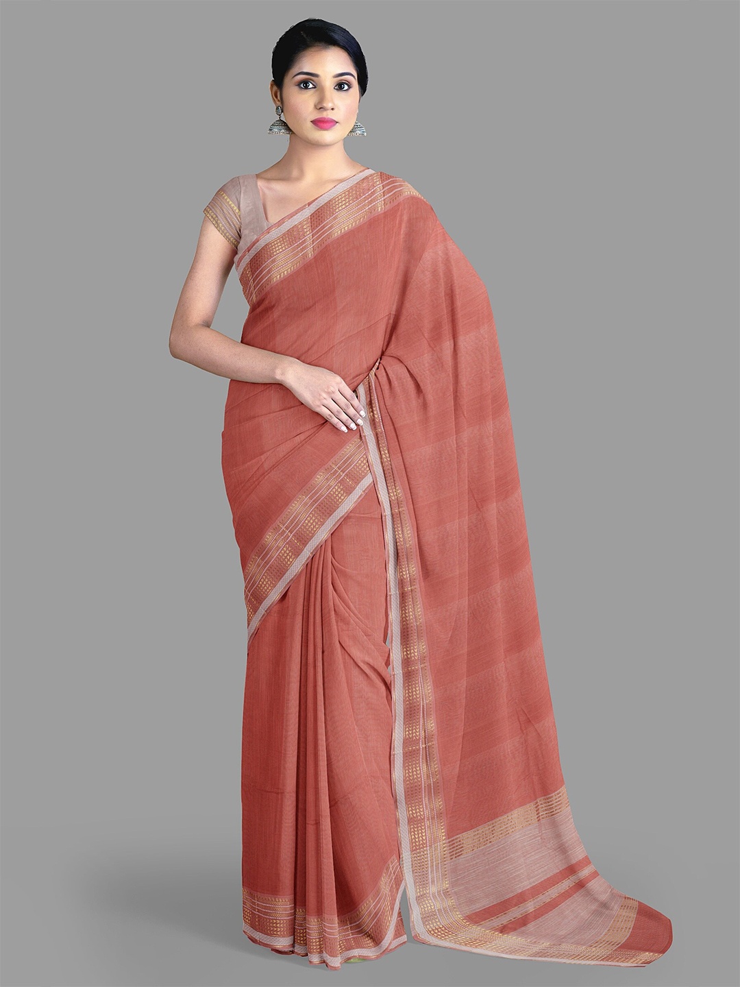 

The Chennai Silks Pure Cotton Saree, Burgundy
