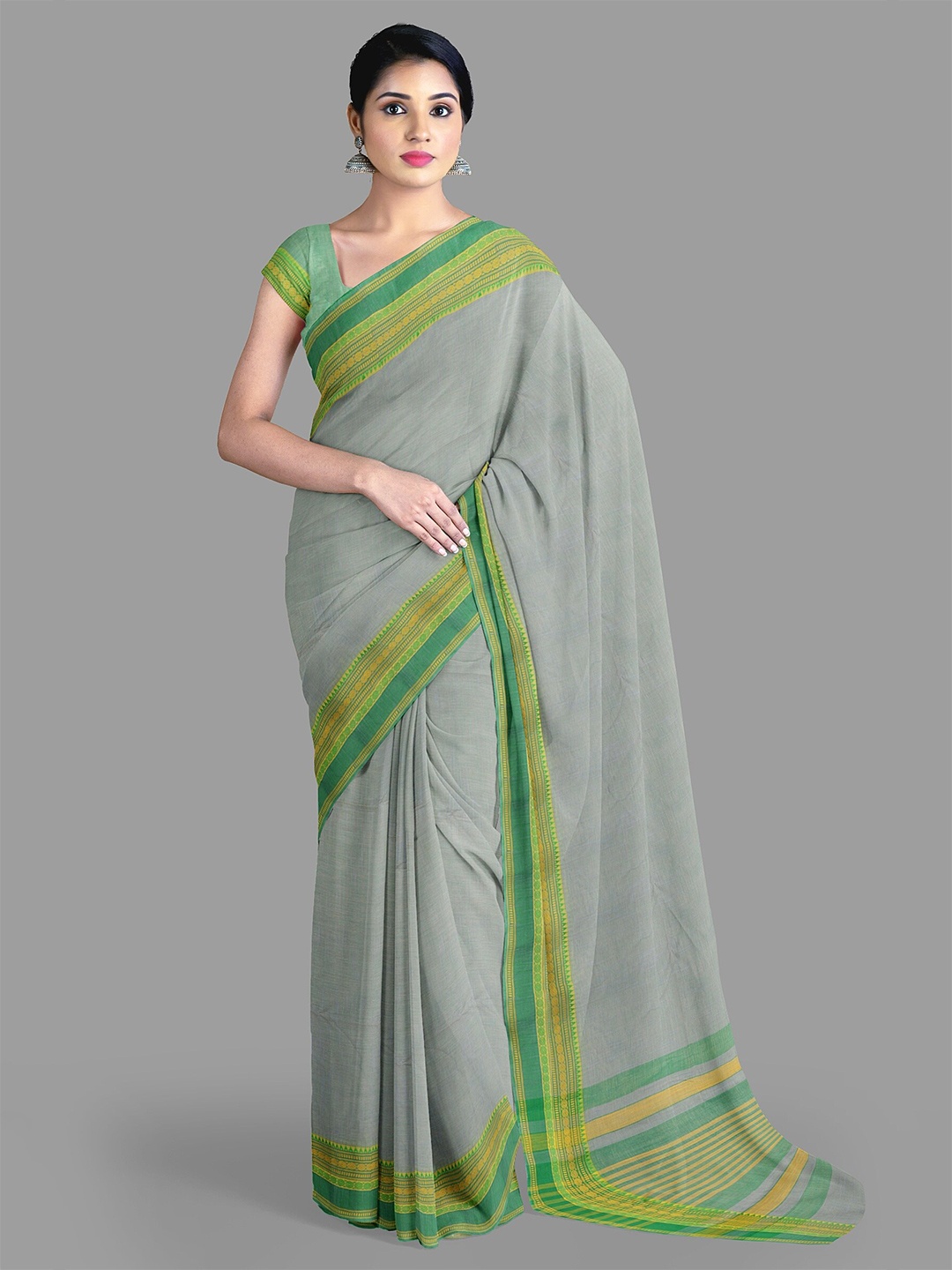 

The Chennai Silks Pure Cotton Saree, Grey