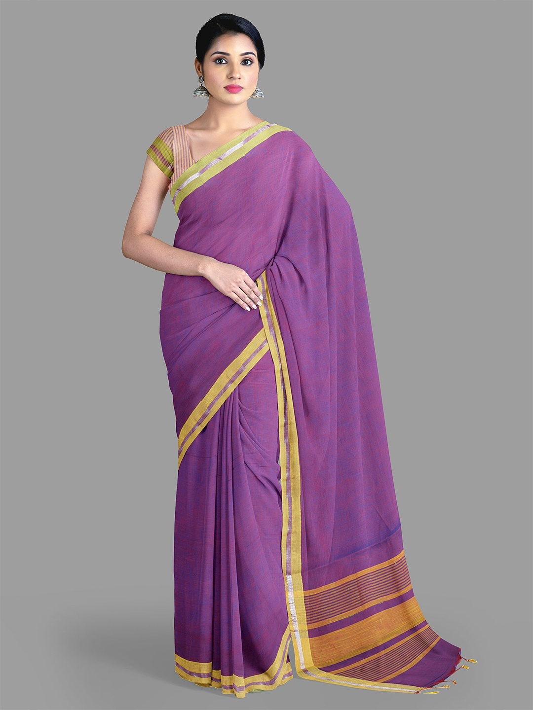 

The Chennai Silks Pure Cotton Saree, Violet