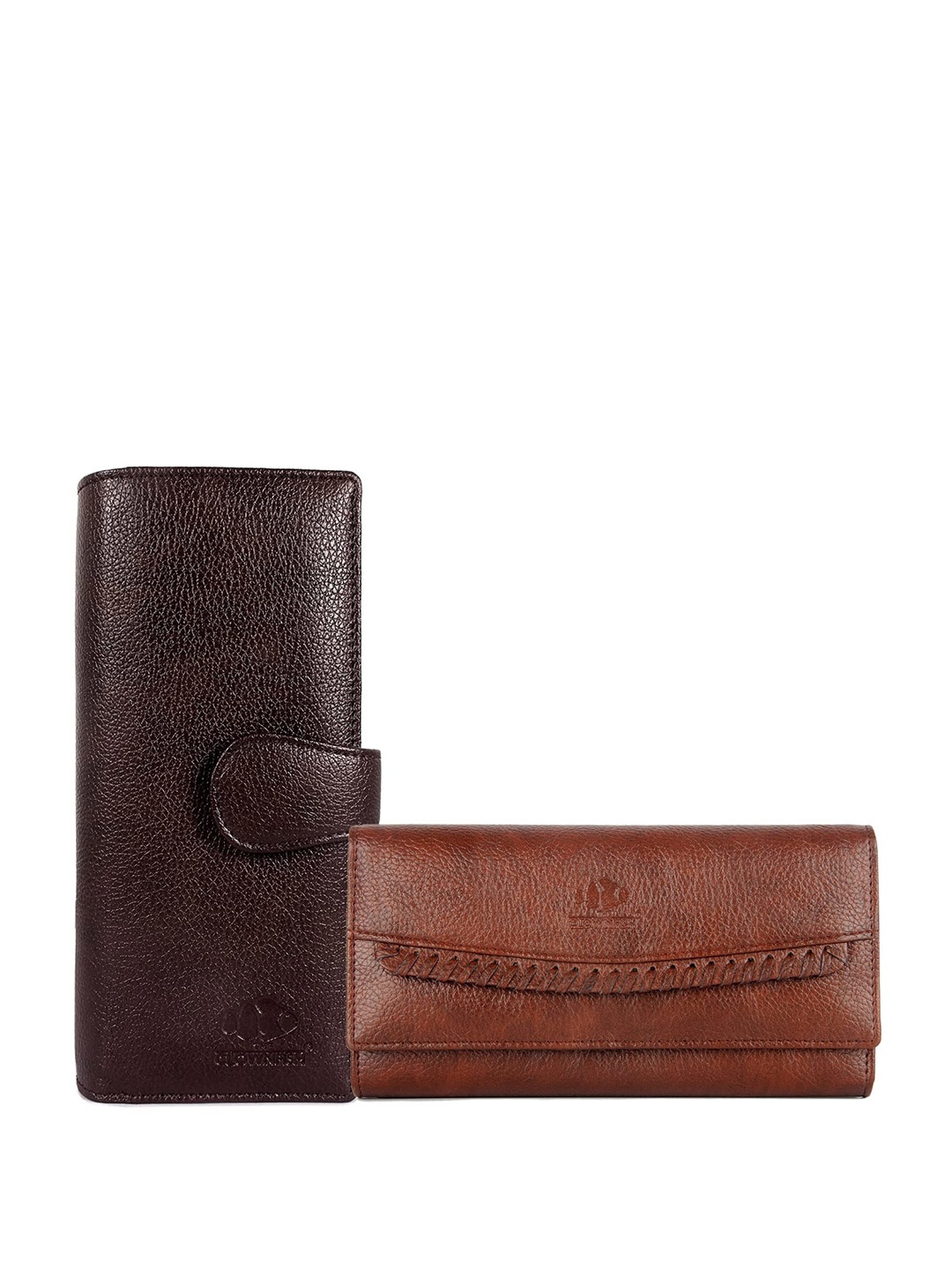 

THE CLOWNFISH Unisex Set Of 2 Textured Two Fold Wallets, Brown