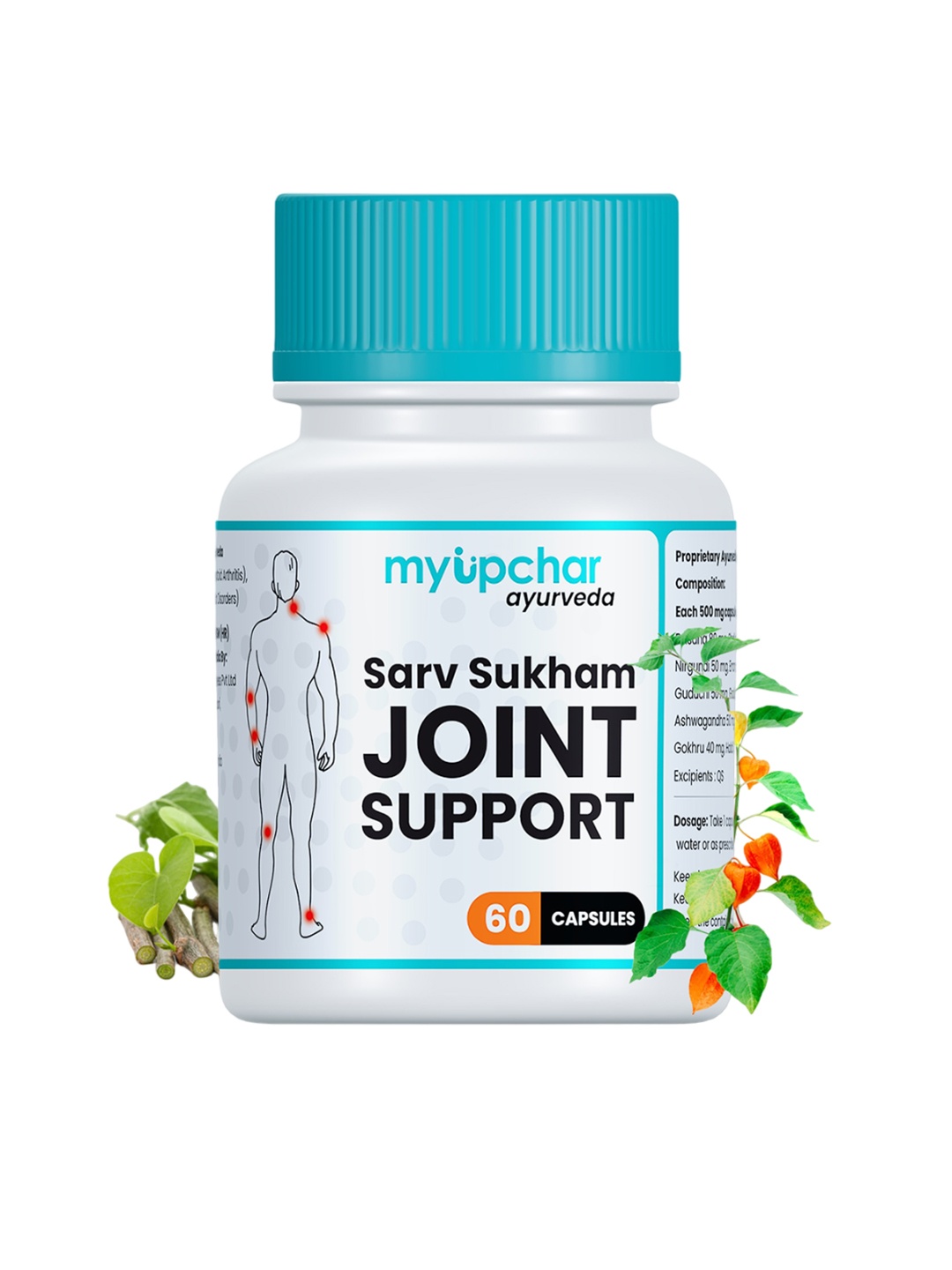

Myupchar Ayurveda Sarv Sukham Joint Support Capsule-60 Capsule, Brown