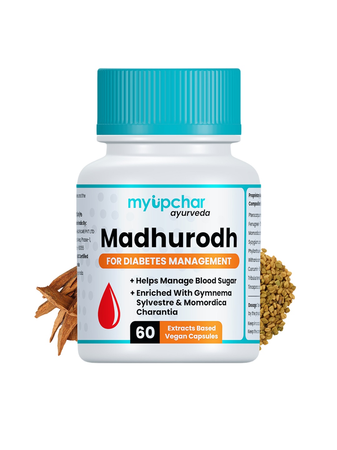 

Myupchar Ayurveda Madhurodh Capsule For Sugar Control- 60 Capsule, Brown