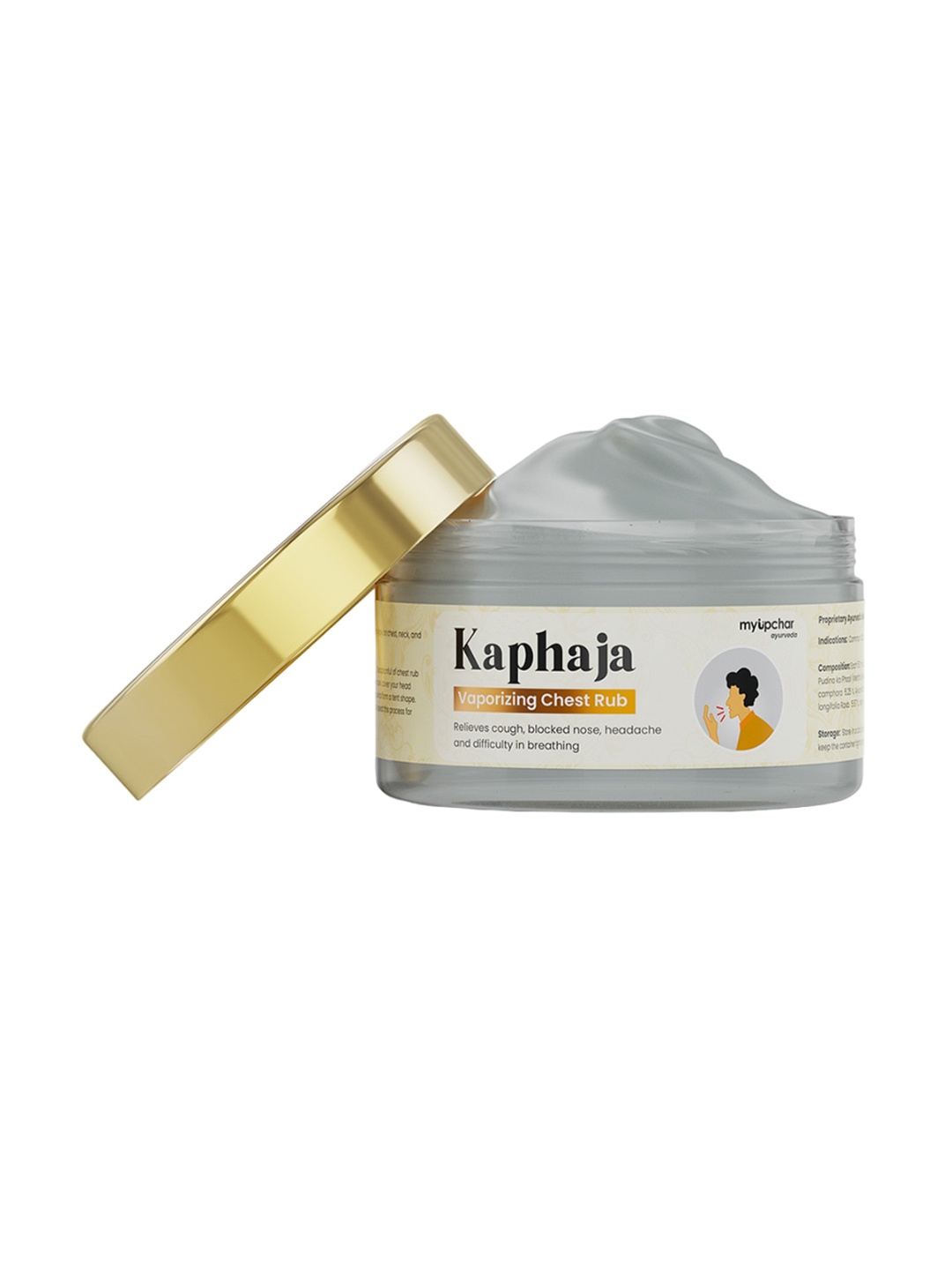 

Myupchar Ayurveda Kaphaja Vaporizing Chest Rub with Pudina & Kapoor - 50 g, White