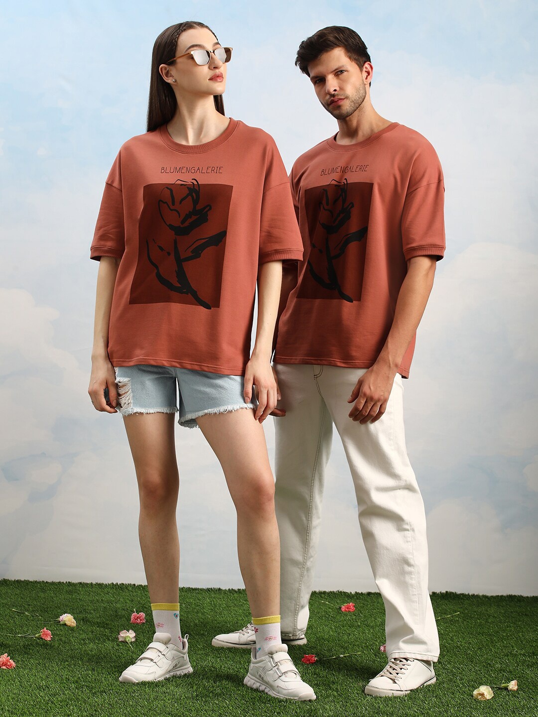 

Dillinger Unisex Drop Shoulder Terry Cotton Oversized T Shirt, Brown