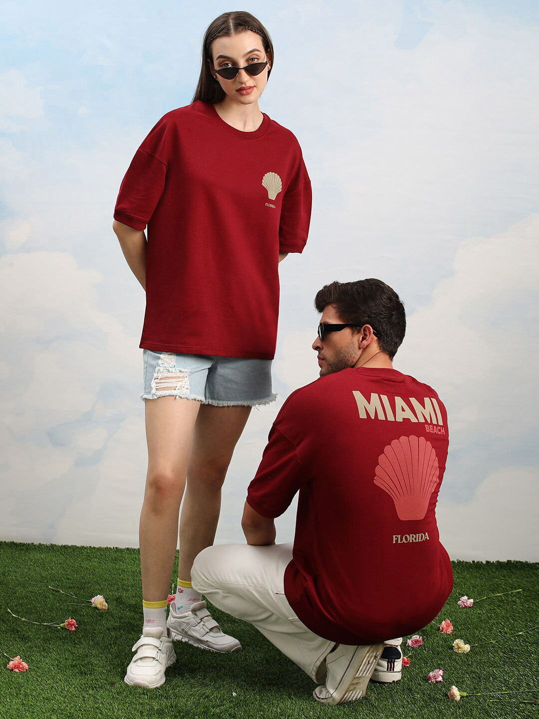 

Dillinger Unisex Drop Shoulder Terry Cotton Oversized T Shirt, Maroon