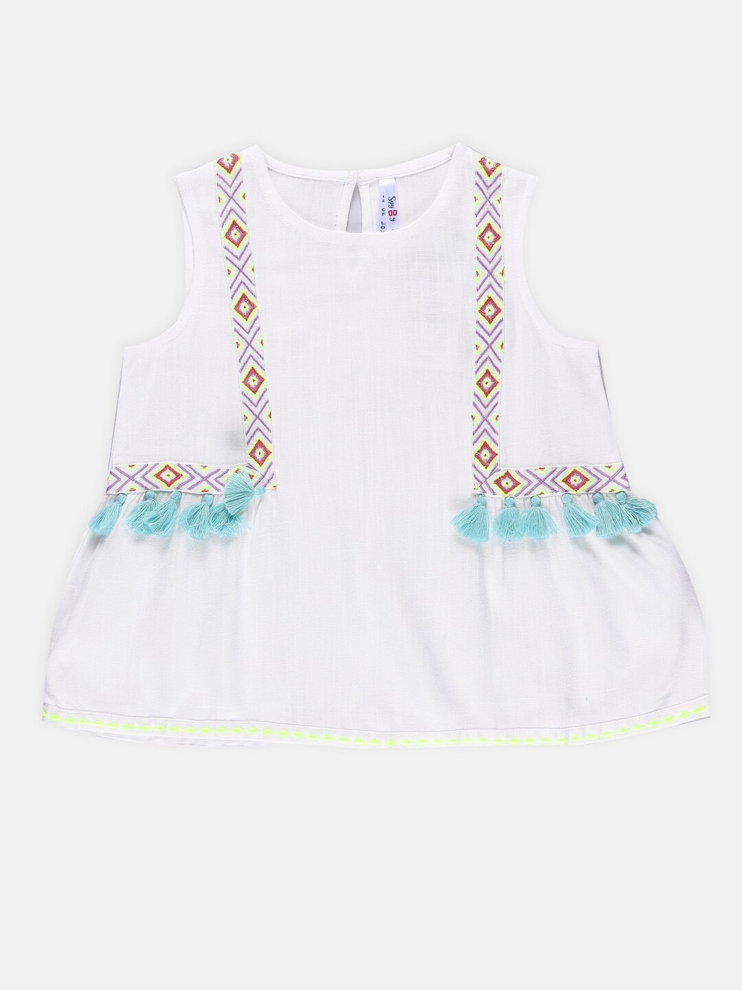 

SPYBY Girls Print Cotton Top, White