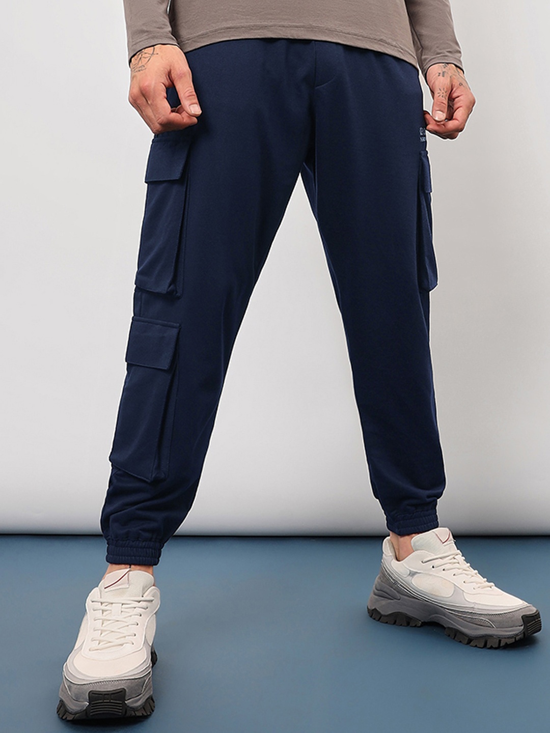 

Beyoung Men Original Joggers Trousers, Navy blue