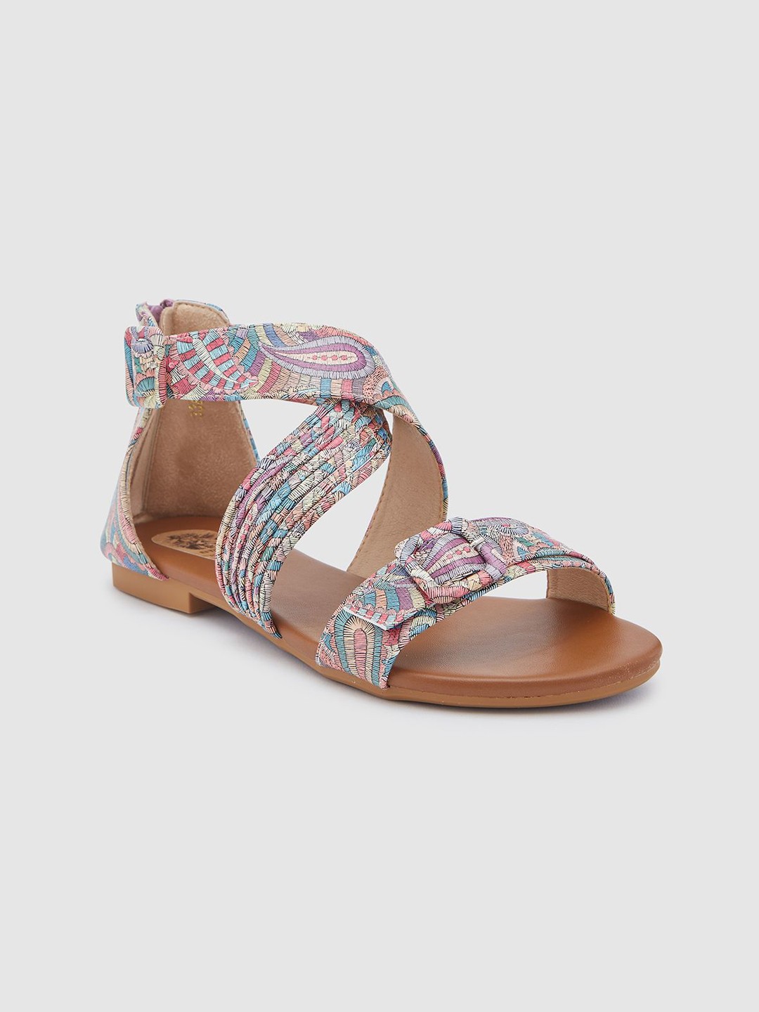 

Sole To Soul Printed Open Toe Flats, Purple