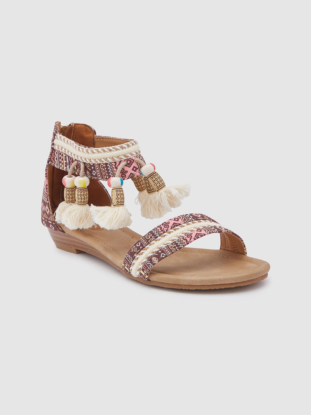 

Sole To Soul Embellished Open Toe Flats, Brown