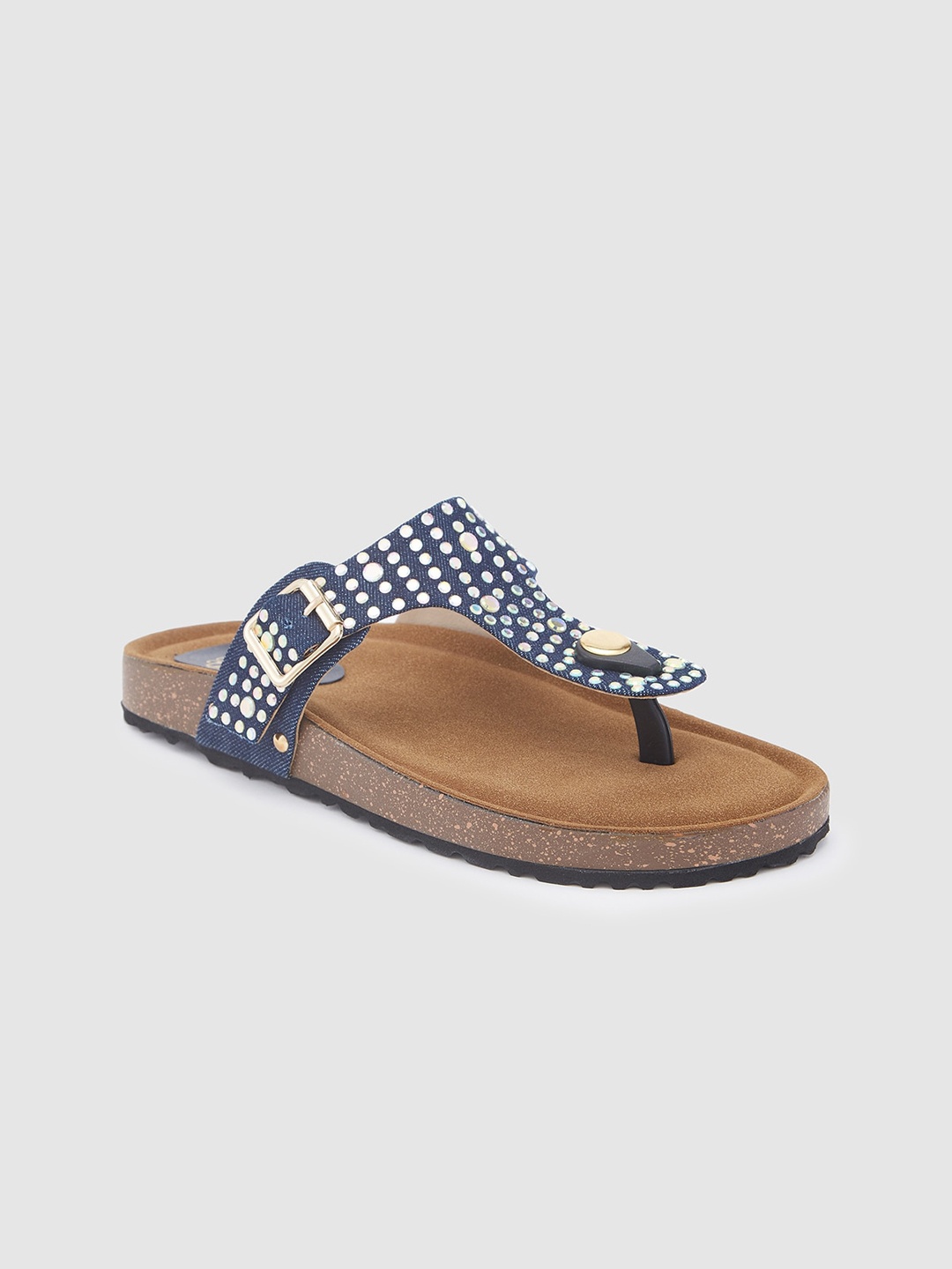 

Sole To Soul Embellished Open Toe Flats, Blue