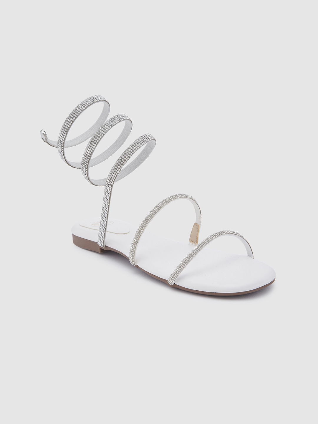

Sole To Soul Embellished Open Toe Gladiators, Silver