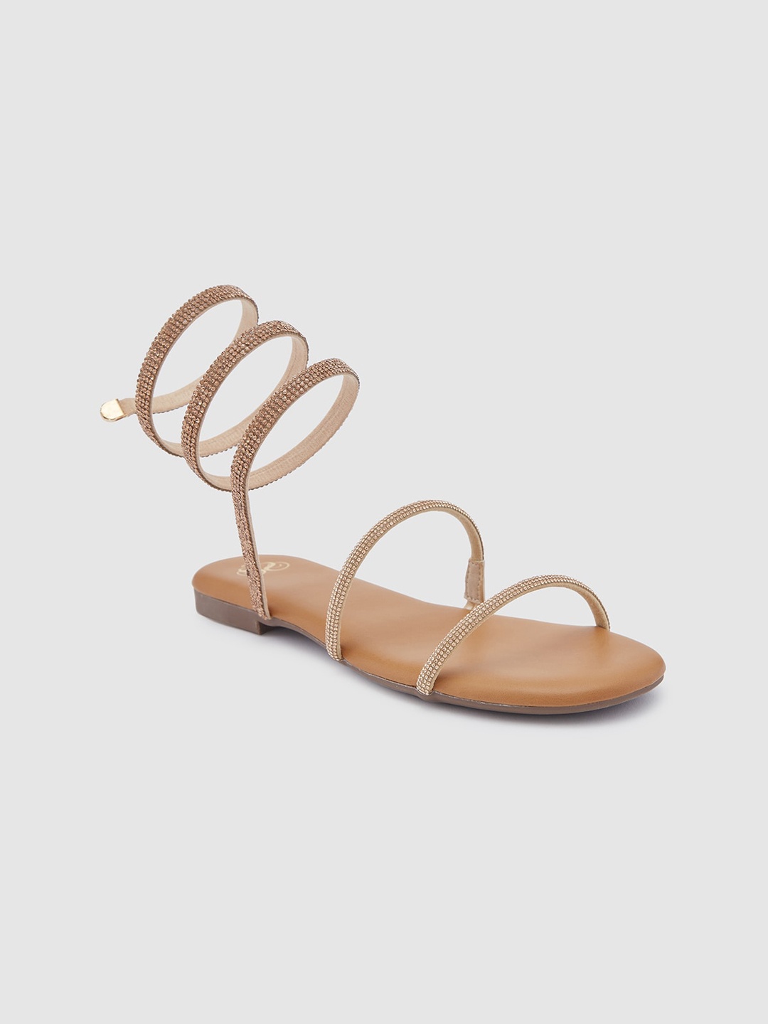 

Sole To Soul Embellished Open Toe Gladiators, Champagne