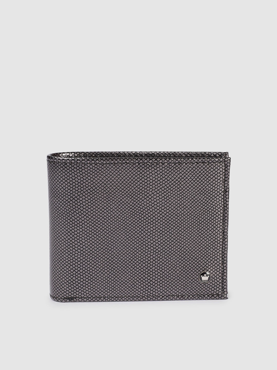 

Louis Philippe Men Textured Leather Two Fold Wallet, Black