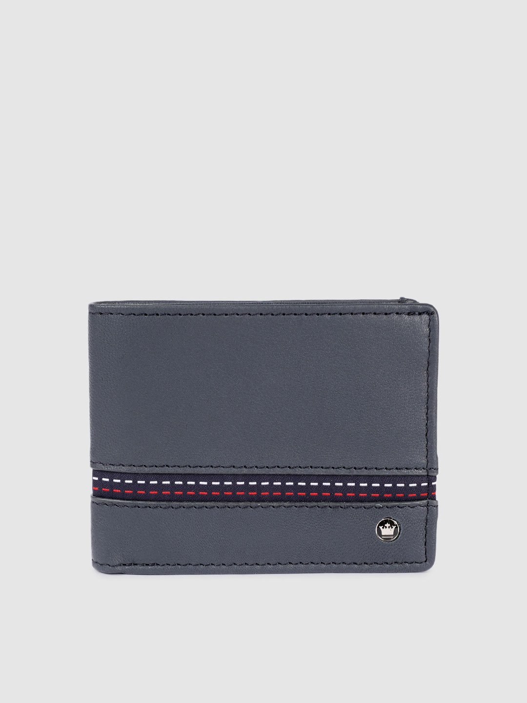 

Louis Philippe Men Leather Two Fold Wallet, Grey