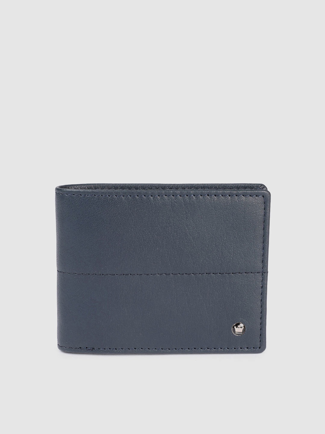 

Louis Philippe Men Leather Two Fold Wallet, Navy blue